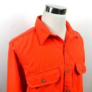 Men's Orange Button-Up Shirt